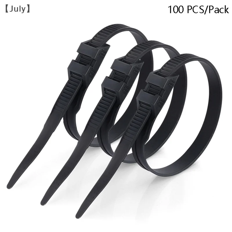 100Pcs/pack Heavy Duty Cables Fastening Rings Loop Hardware Organizer Wire Straps Self Locking Nylon Cable Ties Plastic Cord Tie