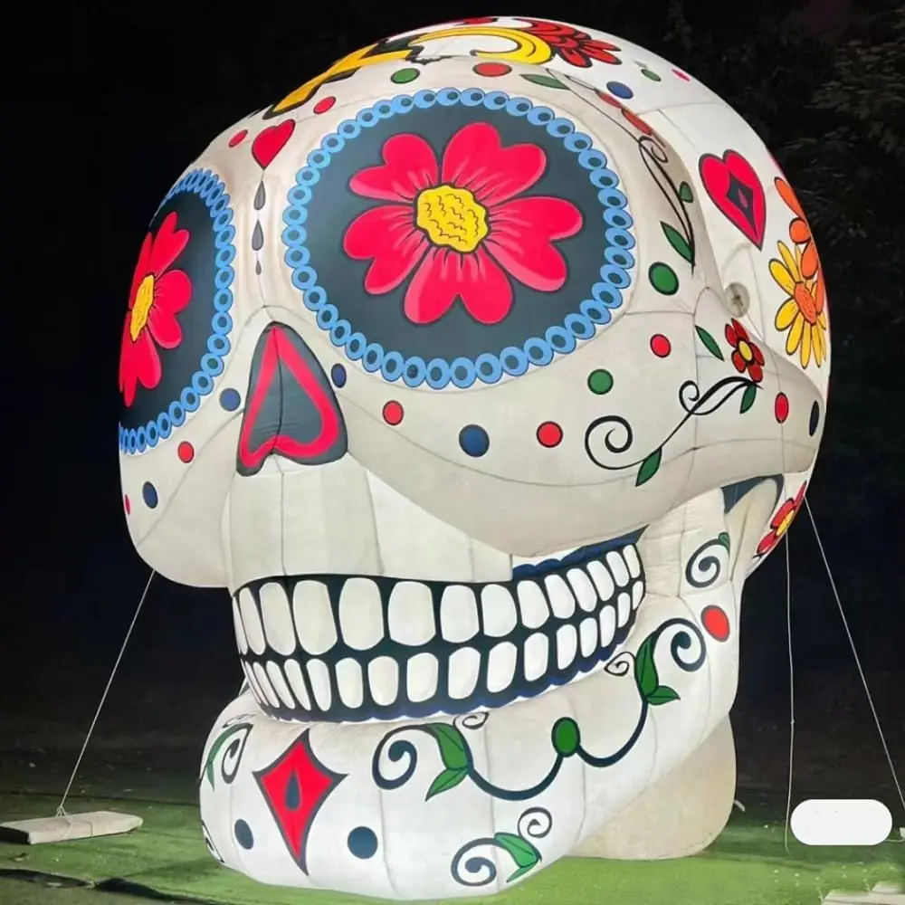 Inflatable Halloween Skull Decoration, Inflatable, Yard Decoration, Built-in LED Lights, Halloween Party Decoration