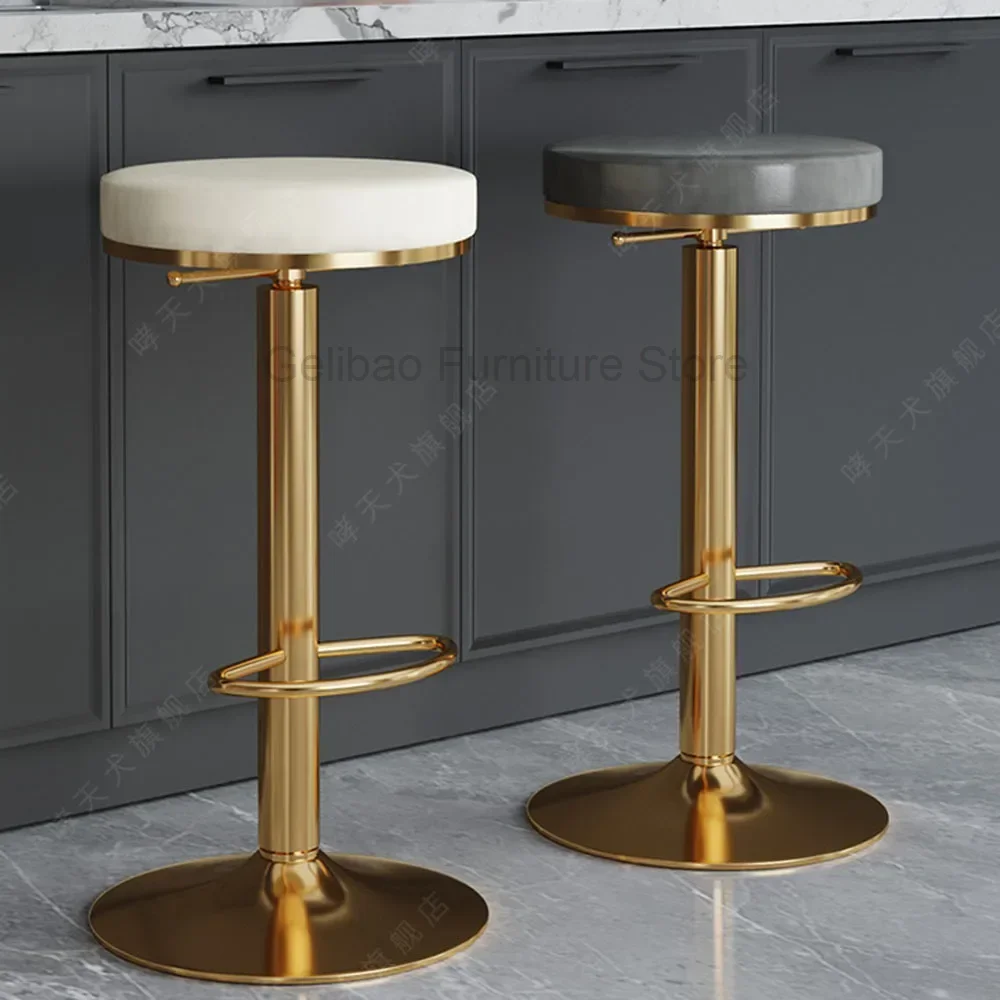 

Designer Nordic Aesthetic Bar Stools Hairdressing Bedroom Relaxing Chair Metal Elegant Gaming Vanity Sillas Bar Furniture