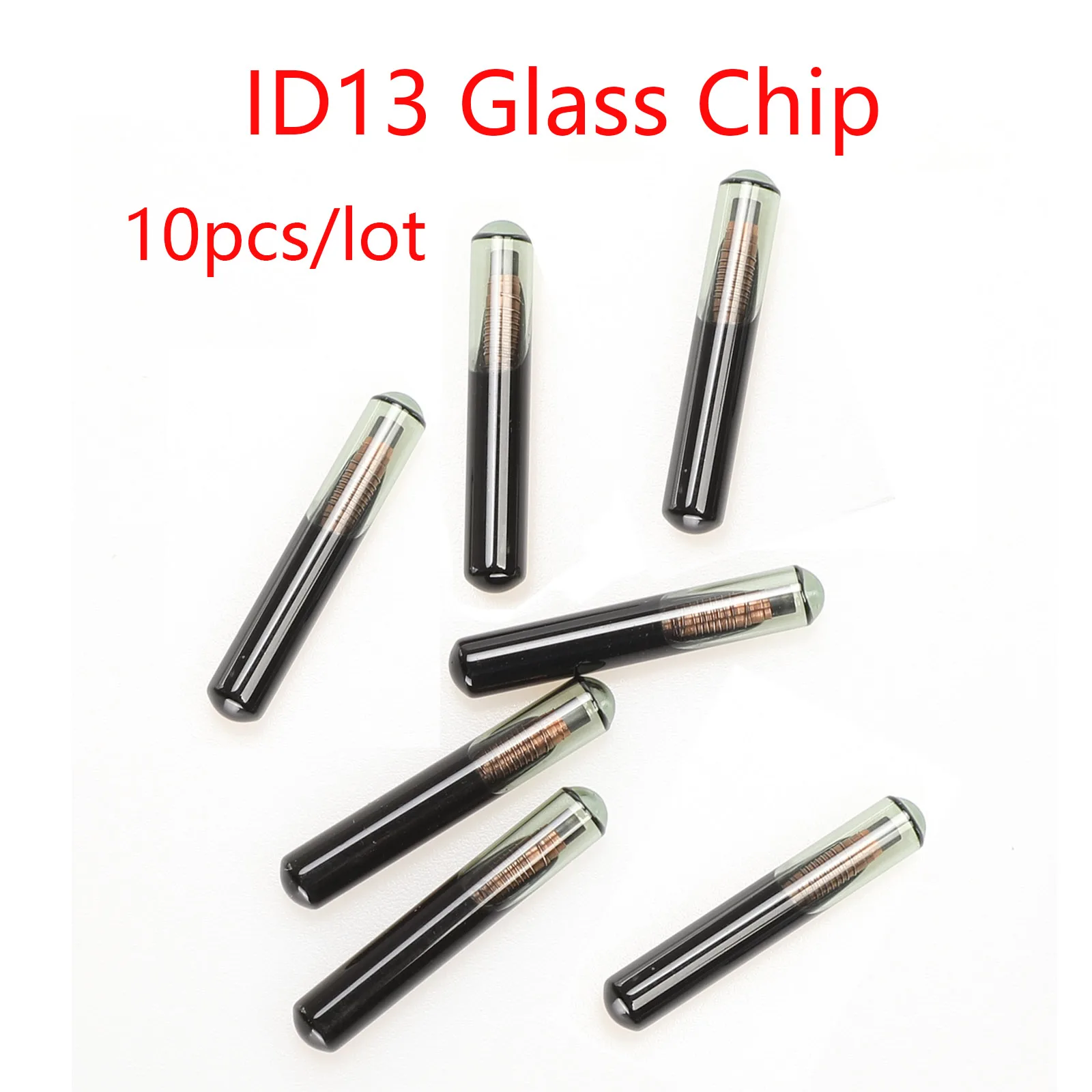 

10pcs ID13 Glass Transponder Chip ID 13 For Audi Fiat Honda Lancia Saab Fit VW Car Key Immobiliser Chip