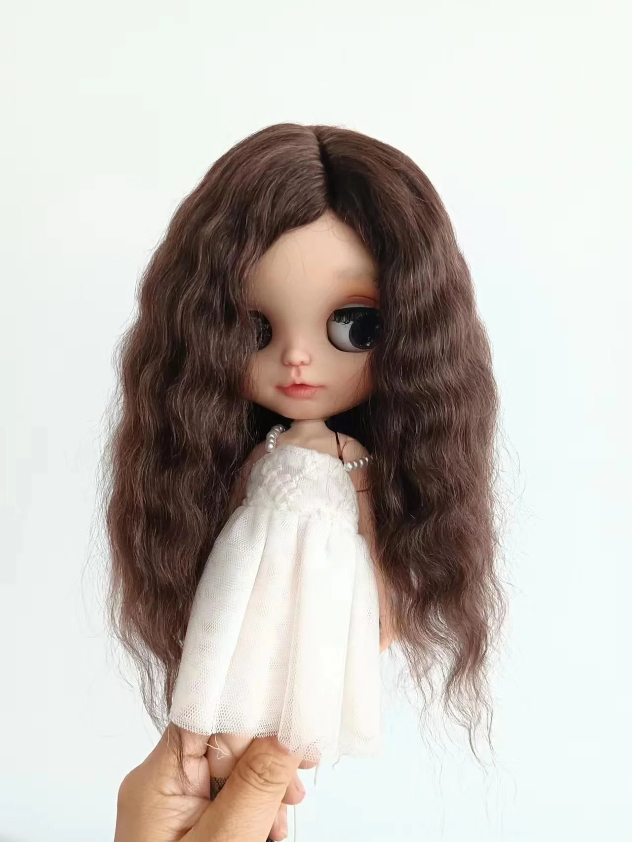 

（Booking. About 3 weeks）BJD Blythe wig Mohair (long) brown Fit 9-10inch head circumference Qbaby