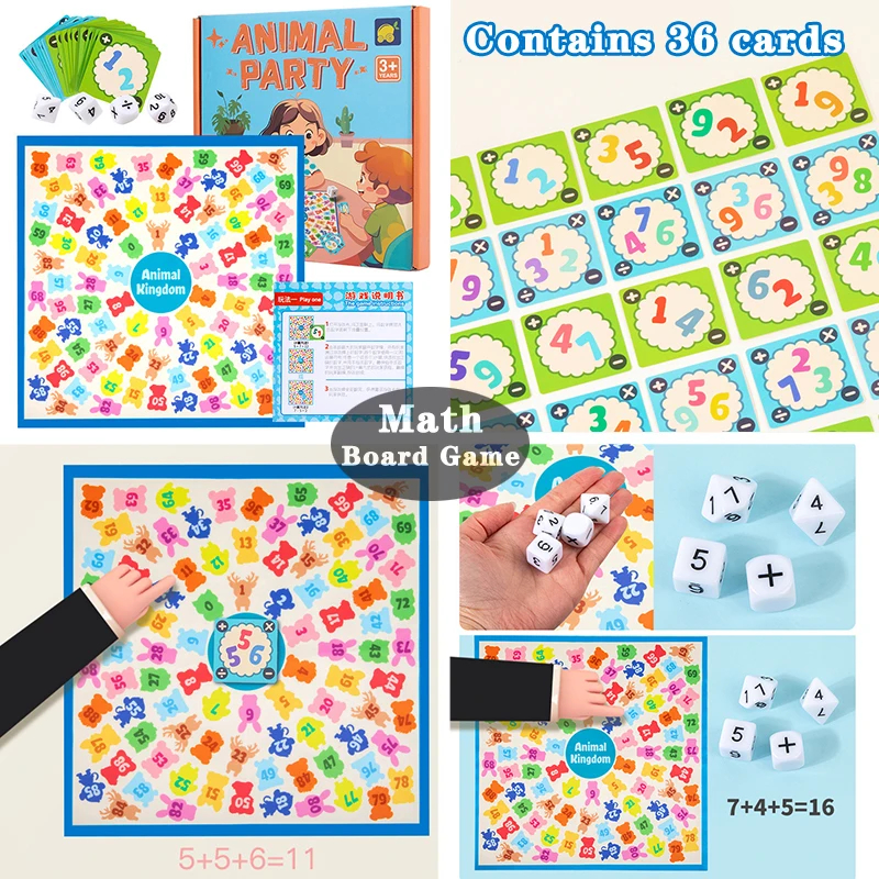 Math Thinking Board Games Kids Toys Montessori Arithmetic Educational Shape Matching Social Games Parent-child Interactive Games