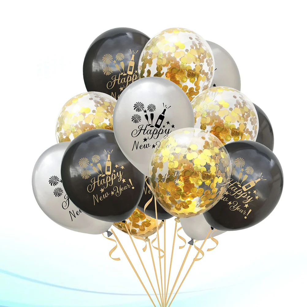 

15Pcs New Year Balloons Set Mixed Color Latex Balloons Simple Creative Design for Party Favors Decor Festive Atmosphere Supplies