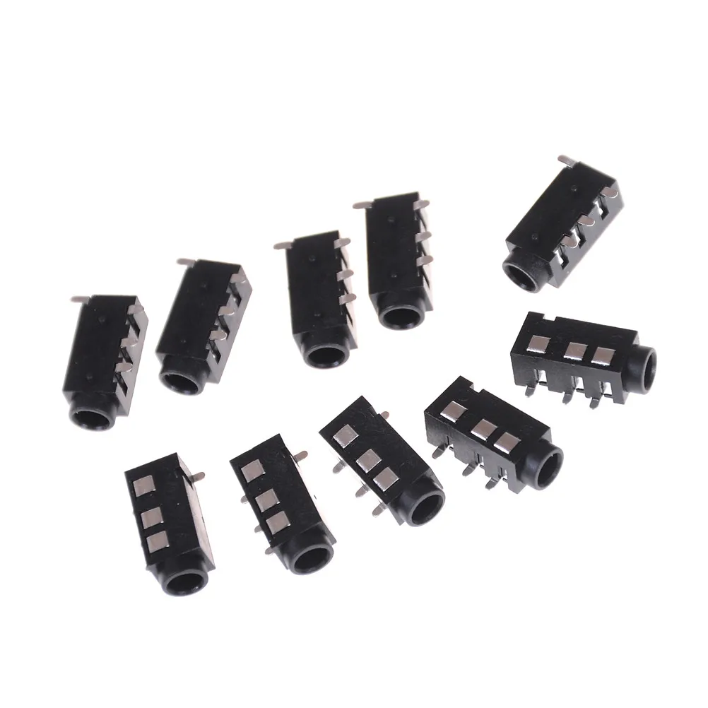 10Pcs/lot PJ-320D 4 Pins SMD 3.5mm Female Headphone Jack Connector PCB Mount Drop Shipping