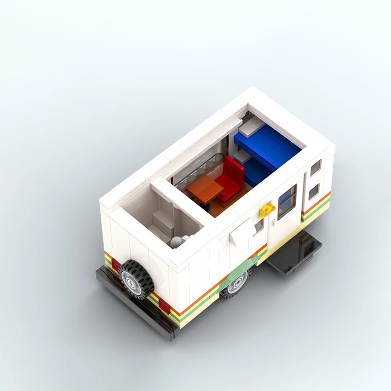 Moc-Construindo Tijolos de Trailer Caravan, Modelo Confortável, Camping e Viagem, Tecnologia Blocos Modulares, Brinquedo Construção, Presentes