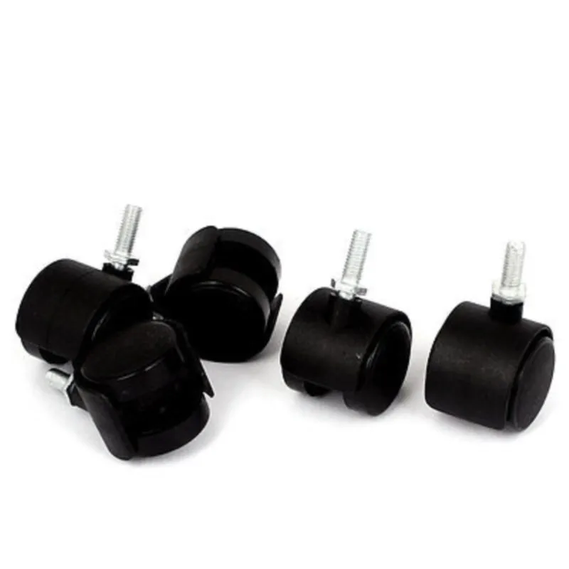 5pcs Replacement Office Chair Swivel Twin Wheel Caster M6 x 15mm Grip Ring Stem