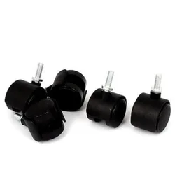 5pcs Replacement Office Chair Swivel Twin Wheel Caster M6 x 15mm Grip Ring Stem