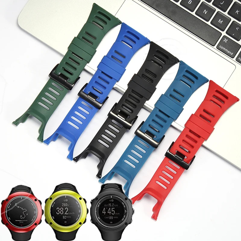 Rubber Watch Band Suitable For Suunto Ambit 3 Peak Ambit 2R 2S Men Silicone Sports Waterproof Band Bracelet Watch Accessories