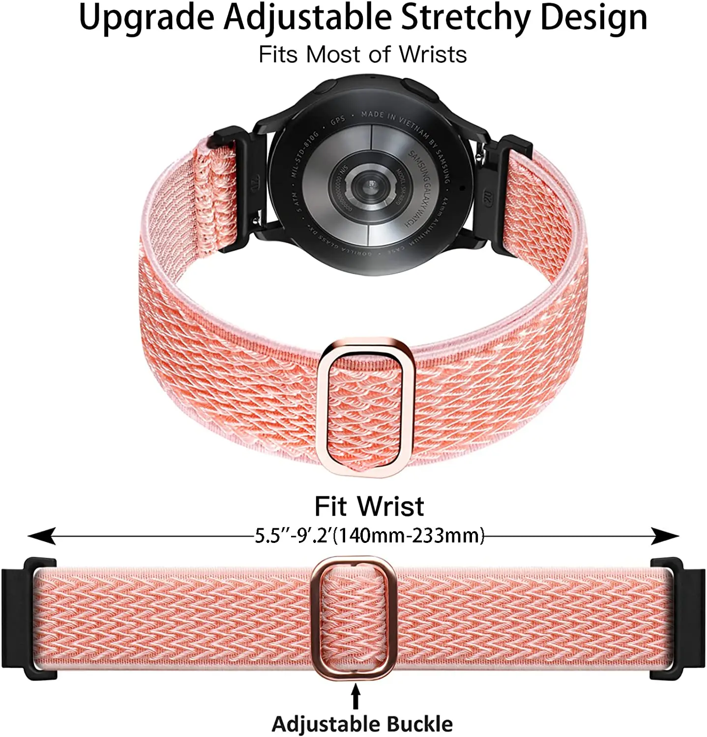 Nylon strap For Samsung Galaxy watch 5/5 Pro/4/classic/Active 2/Gear S3 Adjustable Elastic bracelet Amazfit GTS/2/3/2e/GTS2 mini