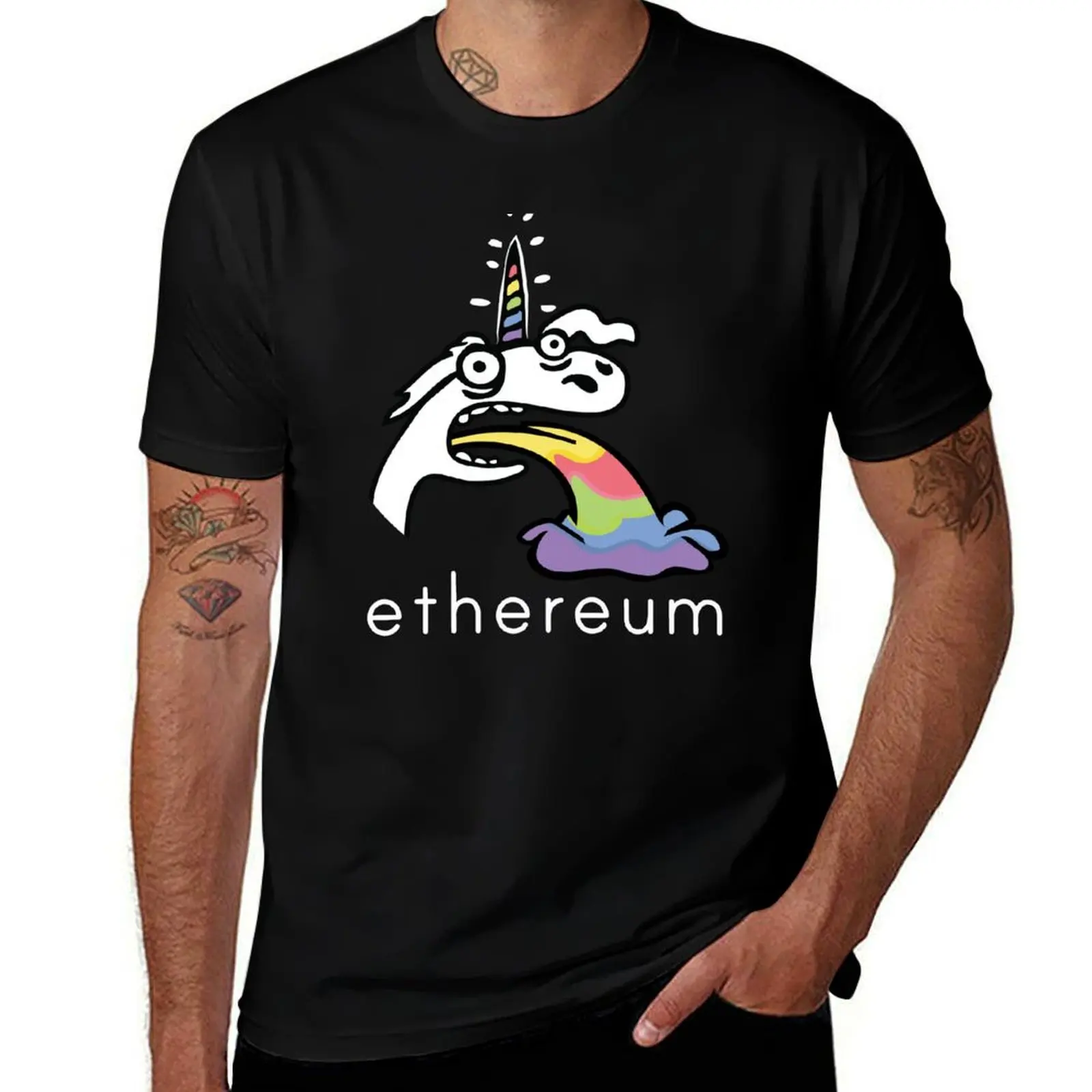 

Ethereum Rainbow Unicorn T-Shirt man t shirts cotton man t shirts for men g man t shirts for men T-shirt
