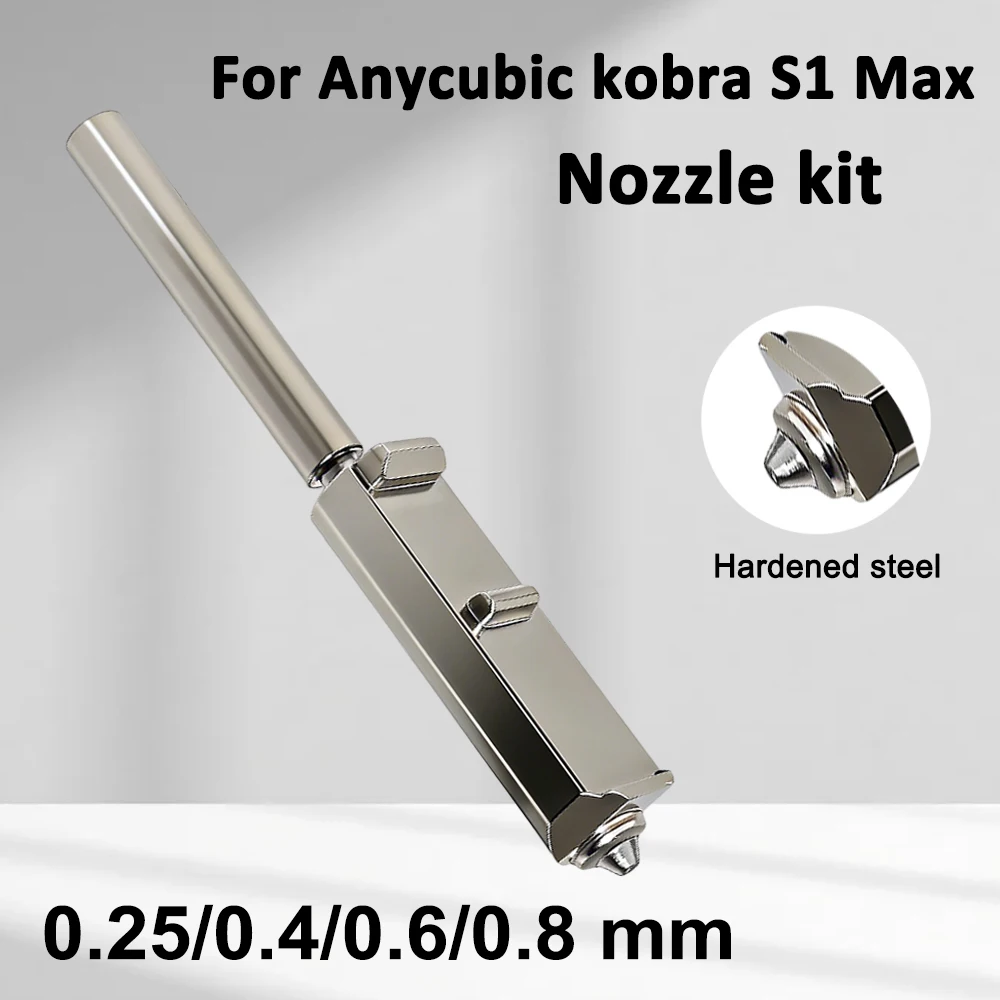 

For Anycubic Kobra S1 Max Nozzle 0.25 0.4 0.6 0.8mm Bimetallic Kobra S1 Max Accessories for Anycubic Kobra S1 Maxcombo Hotend