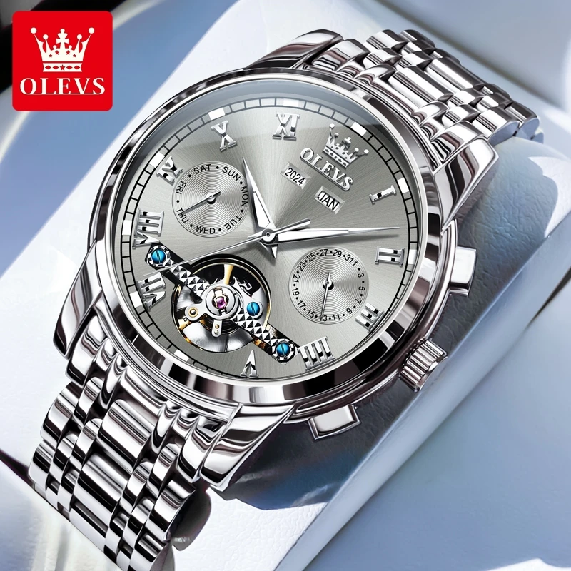 OLEVS 6607 Best Seller Automatic Watch For Man Luxury Brand Original Mechanical Men's Watches Skeleton Business Man Wrist Watch