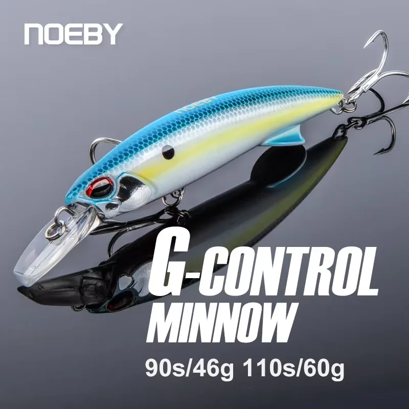 NOEBY G-Control Minnow Angelköder 90mm 46g 110mm 60g Schwer Sinkender Schleppköder Künstlicher Harter Köder für Meeresfischerei