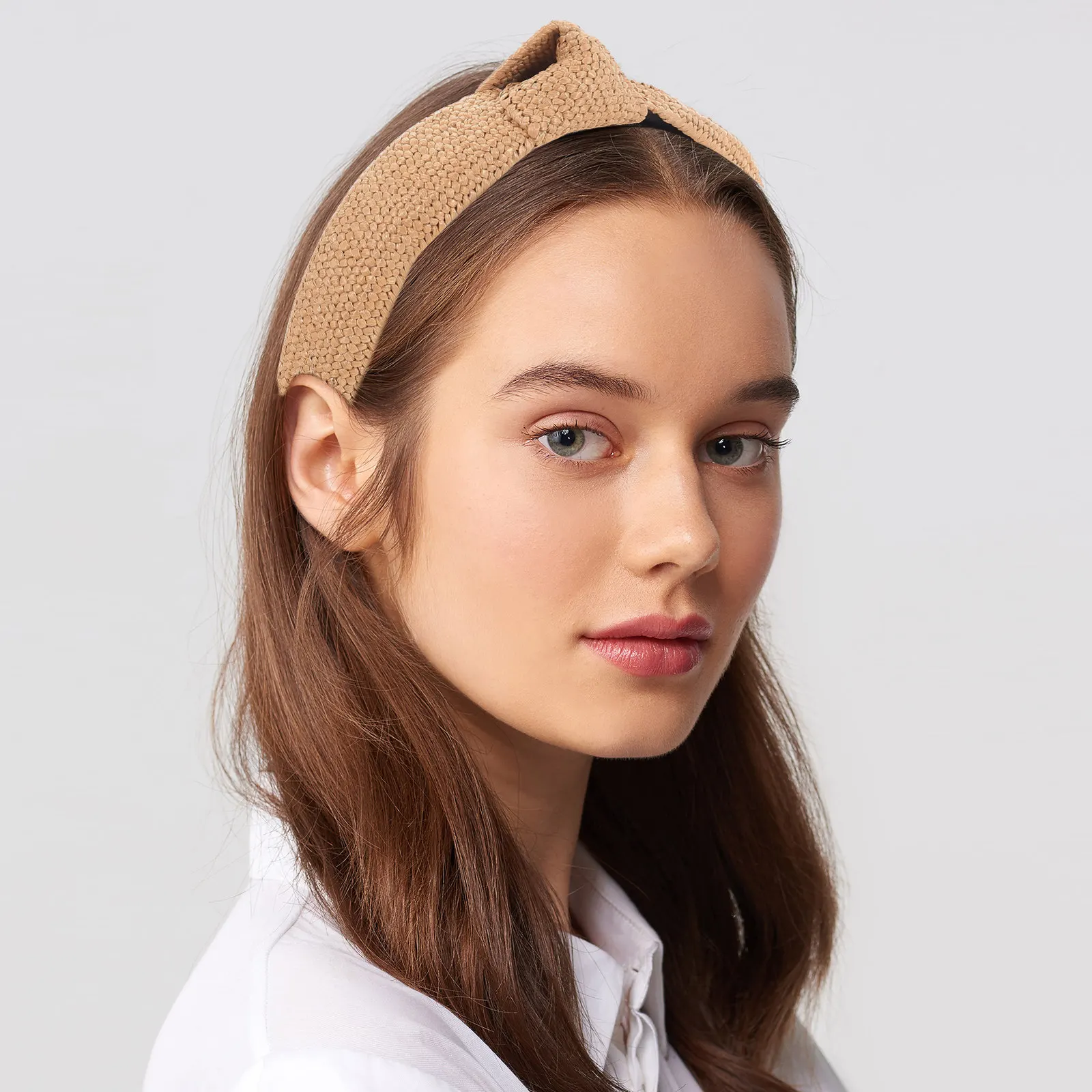 2Pcs Raffia Headbands Retro Woven Hair Ornament for Women Unique Personality Headband Bowknot Style Beach Party Costume