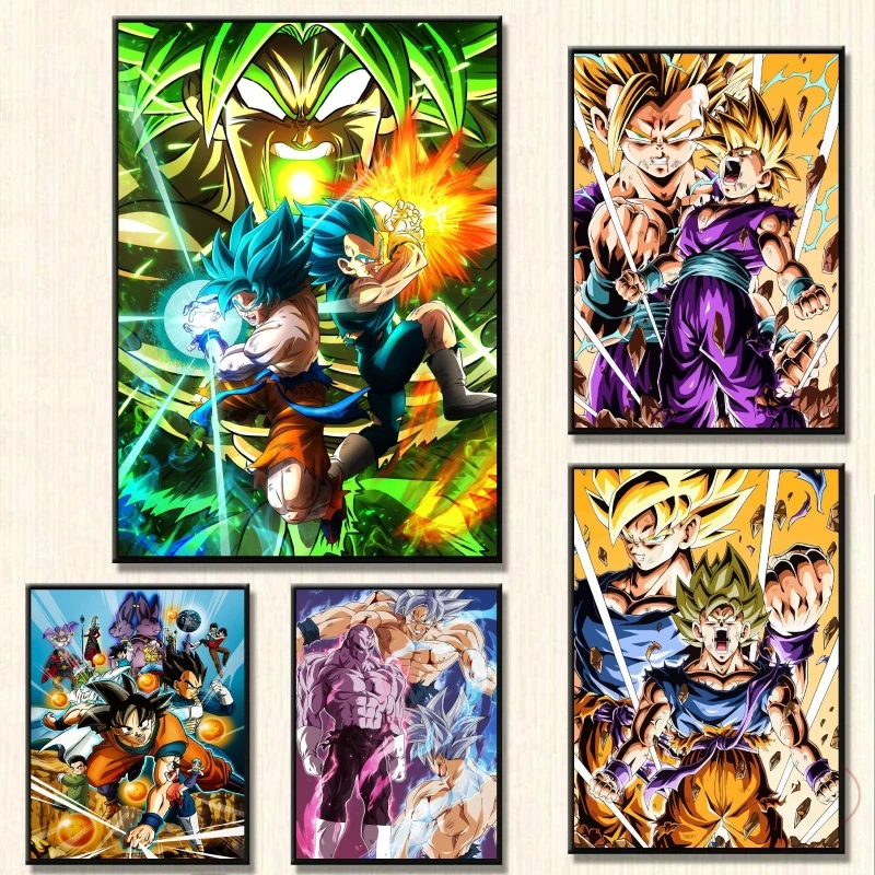 

Bandai Anime HD Canvas Painting Poster Wall Art Print Dragon Ball Son Goku Cartoon Classic Decorative Pictures for Living Room
