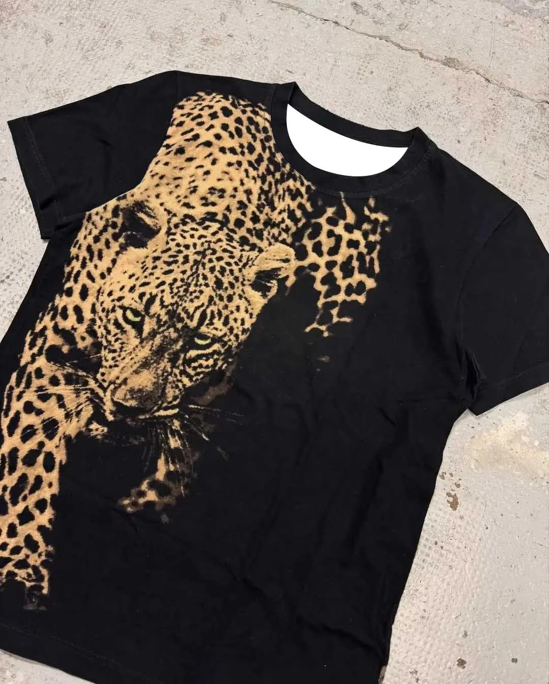 

Футболка с 3D-принтом в стиле Y2K с леопардовым узором, персонализированная и креативная, летняя, с коротким рукавом, мужская, модная, новая