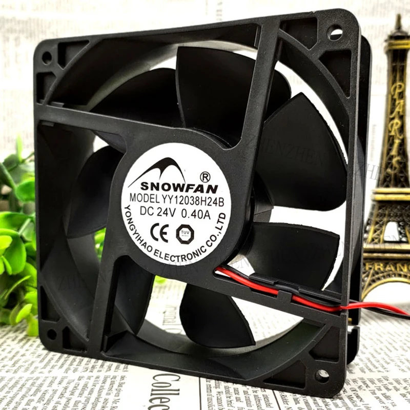 S New for SNOWFAN YY12038H24B DC24V 0.40A 2-wire inverter fan#QW