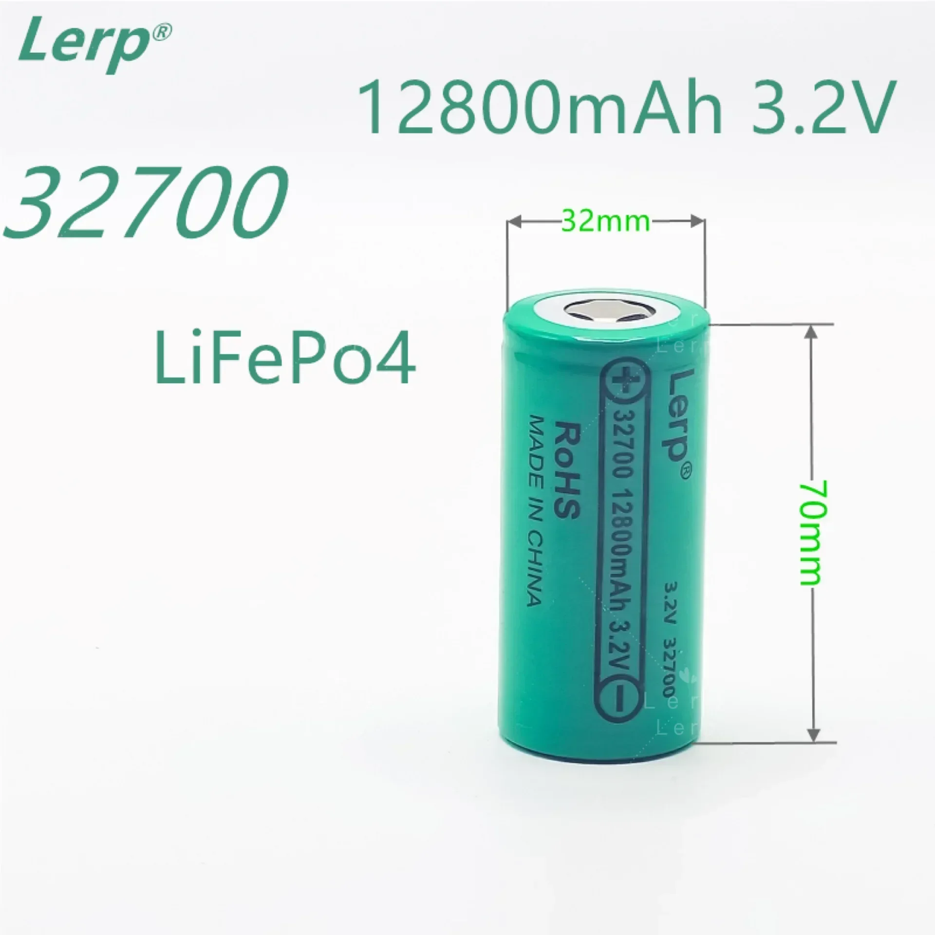 Rechargeable battery LiFePO4 100% brand new original 32700 12800mAH 3.2V professional lithium-ion iron phosphate.