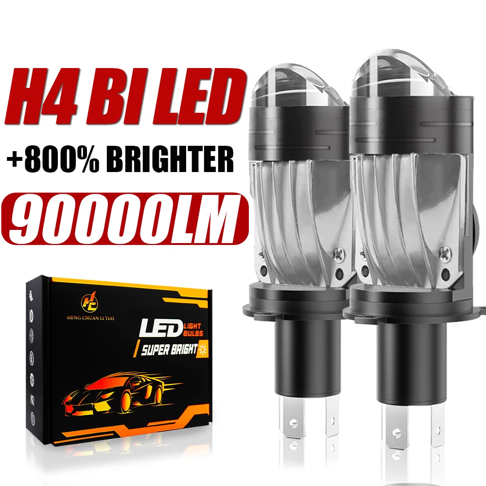 H4 Bi LED Projector Lens LED Car Headlight Bulbs 90000LM 180W CANBUS Turbo Lamps  Auto/Motorcycle Bulb H4 High Low Beam 12V 24V 