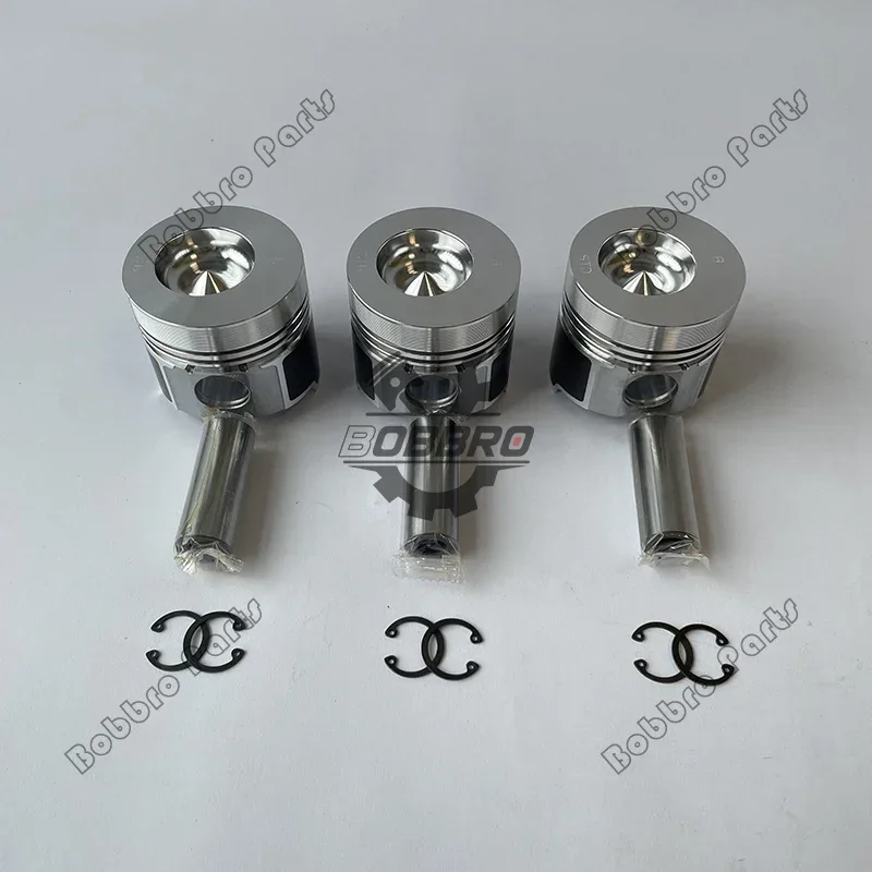 For Yanmar 3TNE82 3TNE82A Cylinder Liner Kit With Piston And Rings VIO27-2 ViO30 ViO30-1 ViO35-2 ViO35-3 Loader V2-2