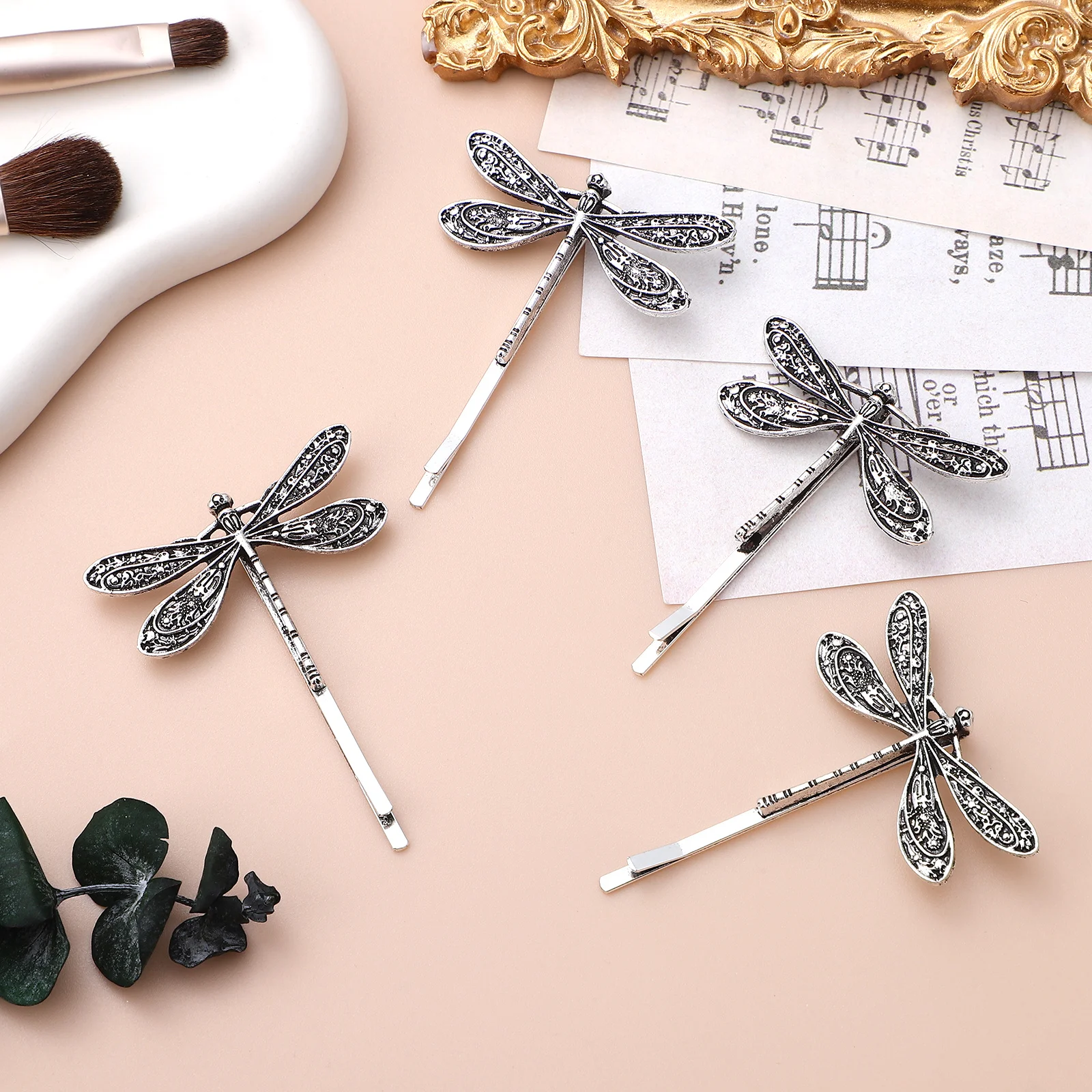 

4Pcs Metal Dragonfly Hair Clip Vintage Hairpin for Women Party Wedding Hair Decoration Dragonfly Hairpin