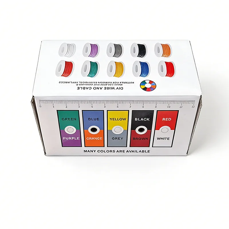 16-30AWG 5 Farben DIY-Kabel Silikonverzinnter Kupfer-Elektronikdraht, 5-20 Meter pro Rolle, Litzenkabel – Detail 2