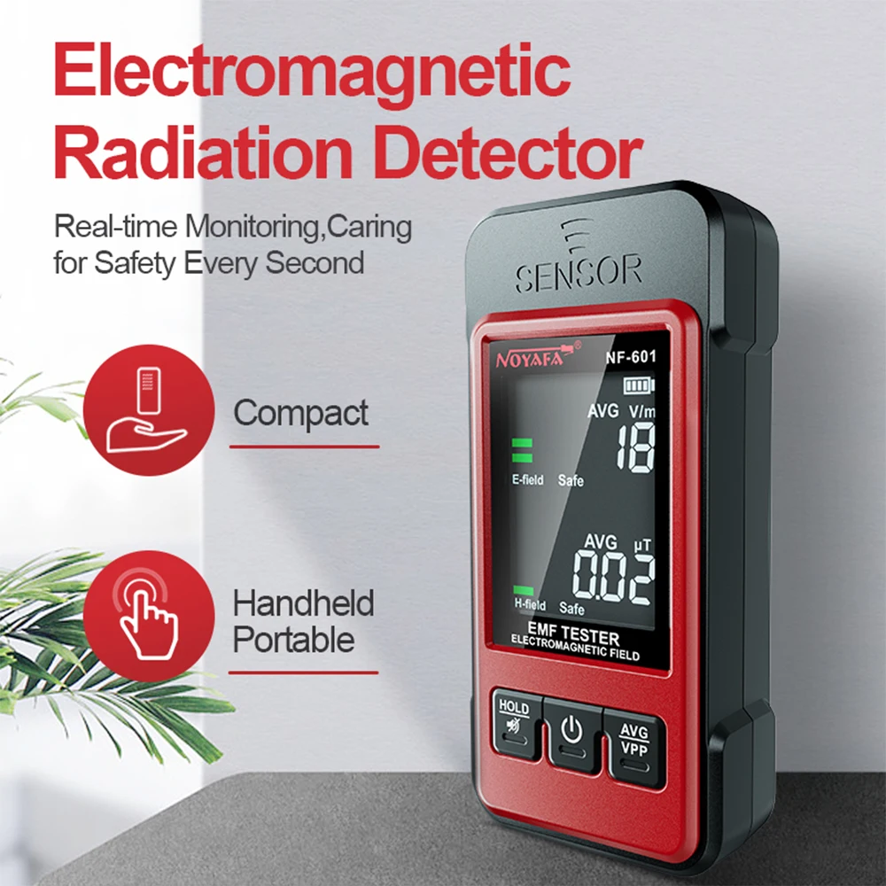 NOYAFA NF-601 Radiation Detector Geiger Counter Meter Electromagnetic Radiation Tester Dosimeter with Sound and Light Alarm