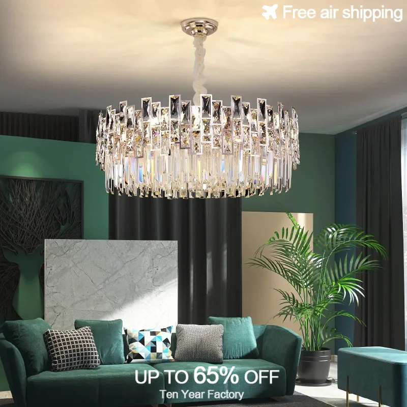 Black Gold Pendant Chain Led Natural Lucite Chandelier Suspension Light for Bedroom Indoor Ceiling