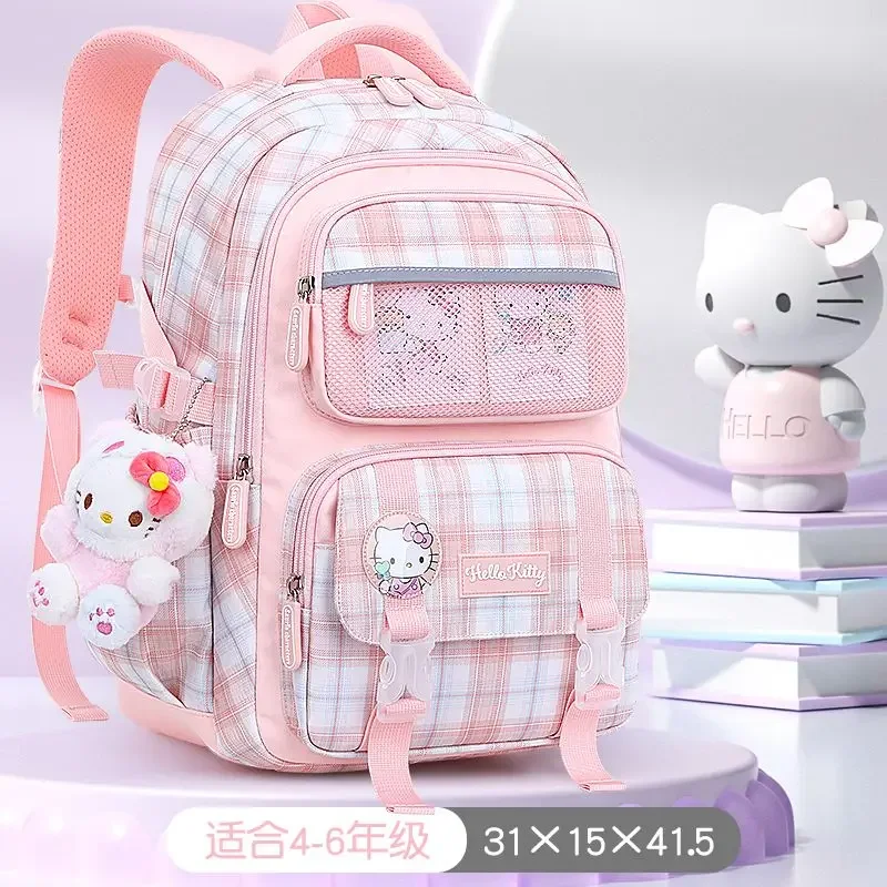 Sanrio Schoolbag Primary School Student Large Capacity Lightweight Children\'s Spine Protection Kuromi Nylon Waterproof Backpack