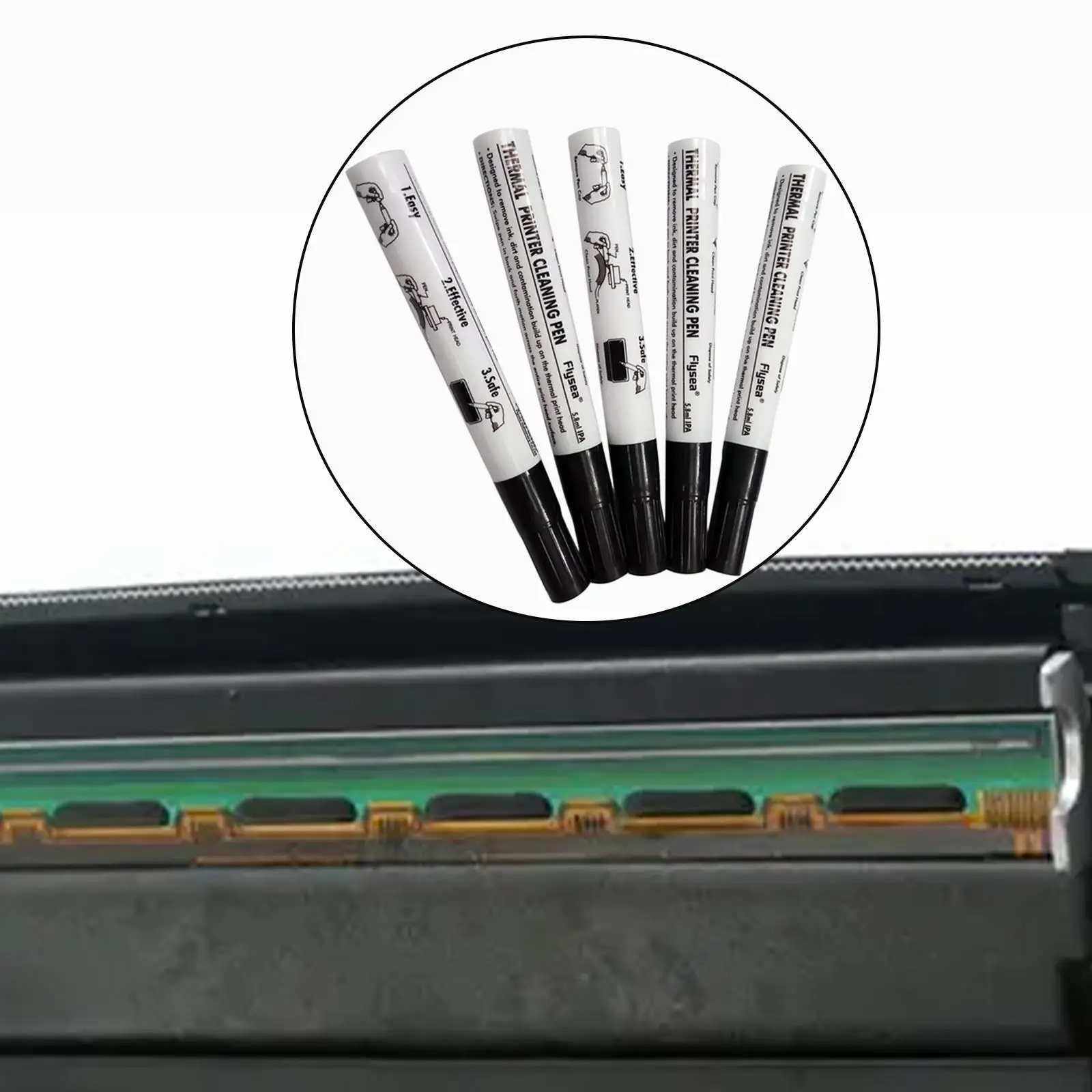 Cartão térmico Cleaner Impressora, Universal Printhead , Pen Repair Pen para Zebra, 5pcs