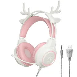 New deer ear foreign trade e-sports headsets for students computer headsets wear cable game headsets wholesale