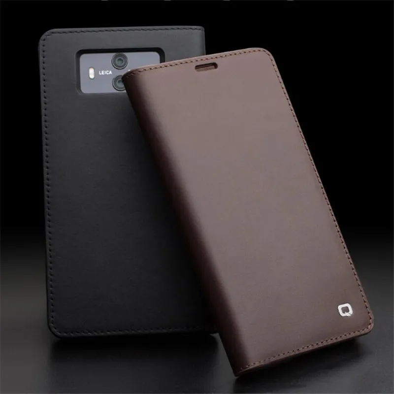 

Qialino Luxury Genuine Leather Phone Case For Huawei Mate 40 30 30e P40 Mate40 Pro Handmade Slim Wallet Card Slot Bag Flip Cases