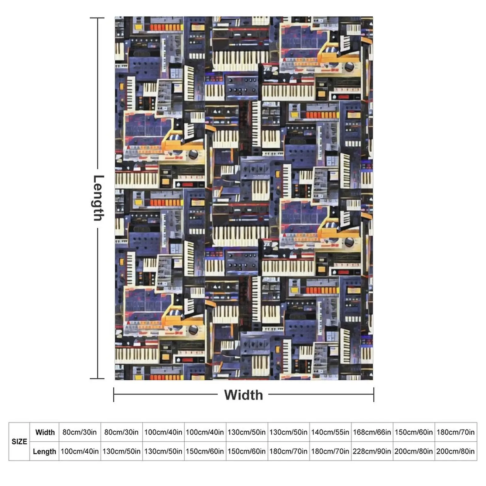 Synthesizer Lover Artwork Throw Blanket couch cozy soft plush fuzzy picnic outdoor blanket
