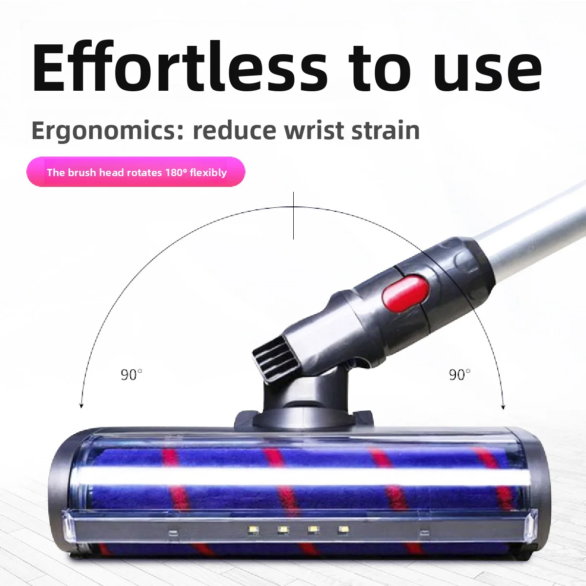 Soft Roller Floor Brush Head With Green LED Dust Detect Light Replacement Parts For Dyson V7 V8 V10 V11 G5 Cordless Vacuum Clean