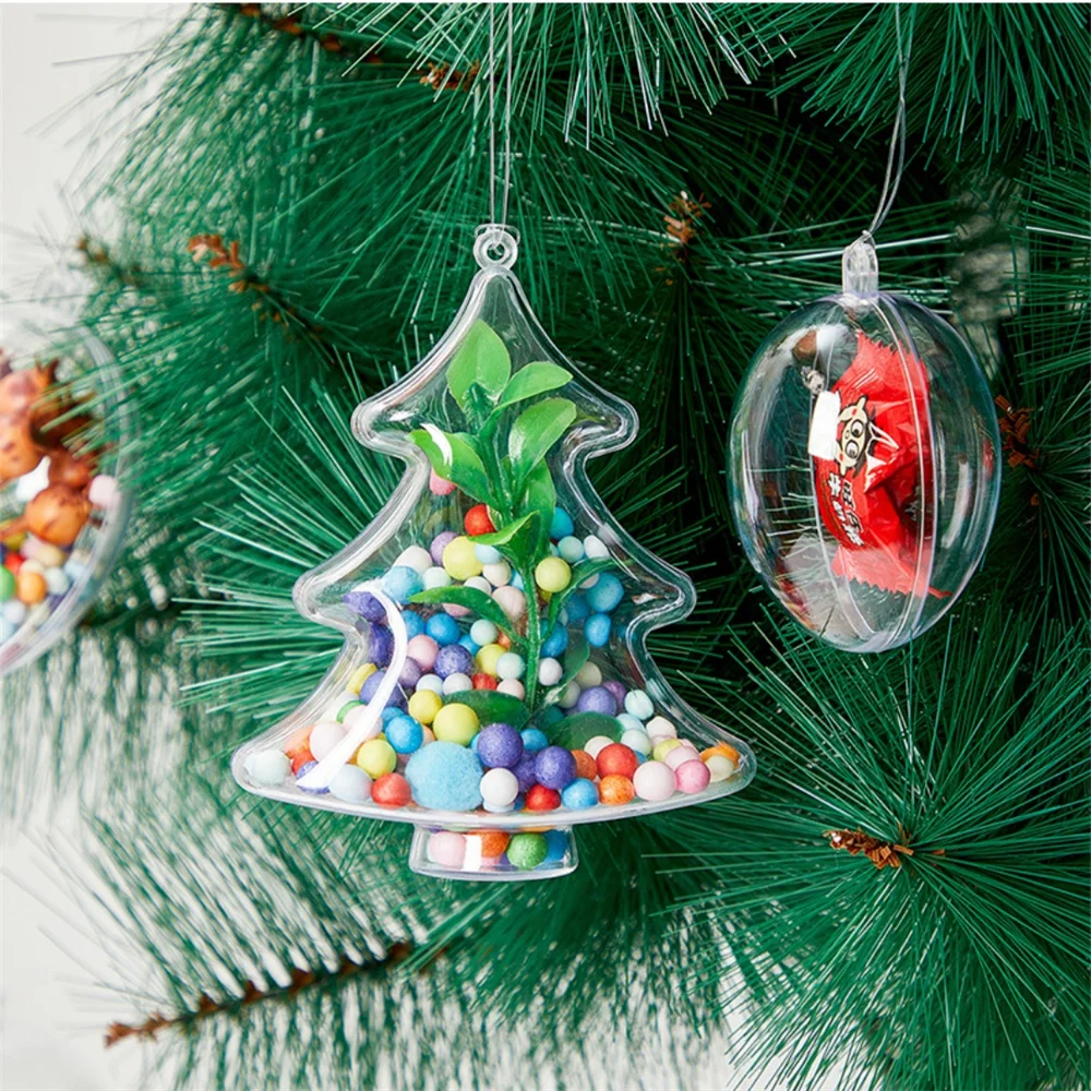 Clear Hanging Ornament Customizable Plastic Round Fillable Ornament Refillable Christmas Bauble For Wedding Ornament New  2025