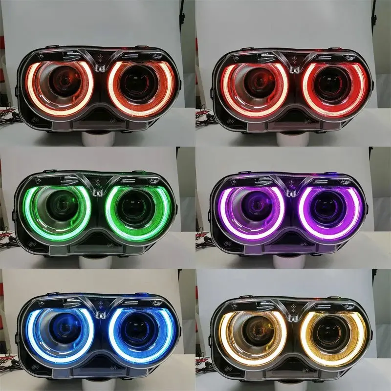 Car LED Headlight For Dodge Challenger 2008-2021 Accessories Modified RGB APP Change Colors Front Light Assembly