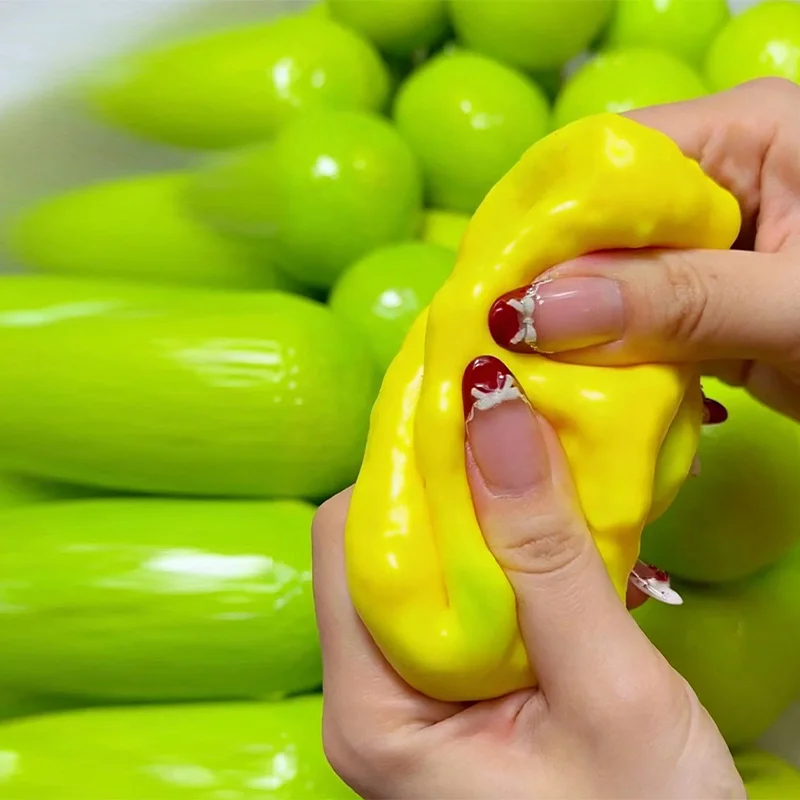 Handmade Crispy Lemon Stress Ball Squeeze Toy Color-changing Mango Squishy Fidget Ball ASMR Sensory Stress Relief Toy Home Decor