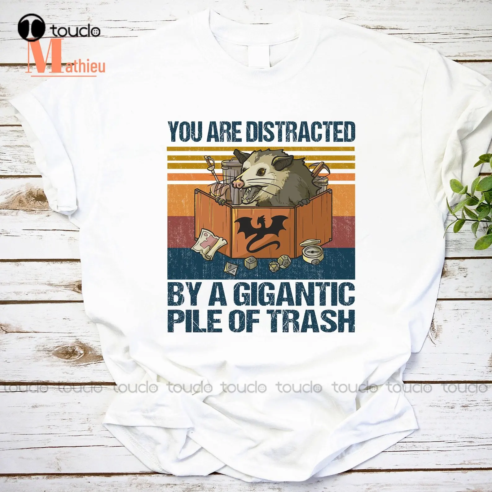 You Are Distracted By A Gigantic Pile Of Trash Vintage T-Shirt Opposum Shirt Girl Dad Shirt Xs-5Xl Christmas Gift Printed Tee