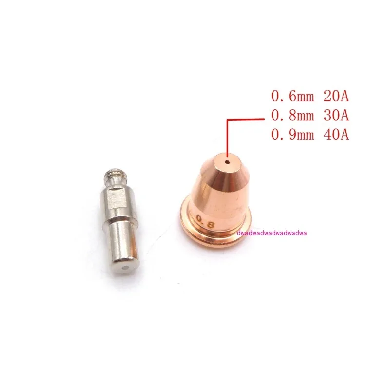 

10 комплектов расходных материалов, наконечник PD0116 0,6 0,8 0,9 мм и электрод PR0110, подходит для плазменной резки S25 S45 PT-40 PT60