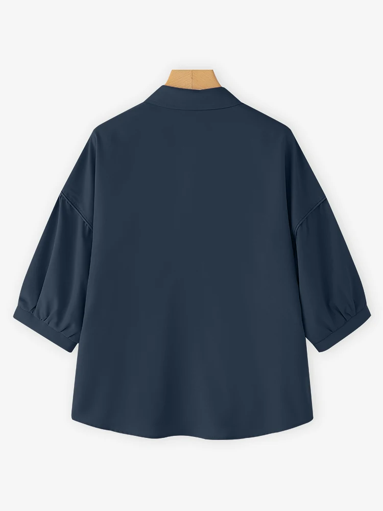 Mulheres elegantes 3/4 lanterna manga blusa zanzea verão camisas elegantes casuais botões sólidos blusas soltas mujer escritório topos femme
