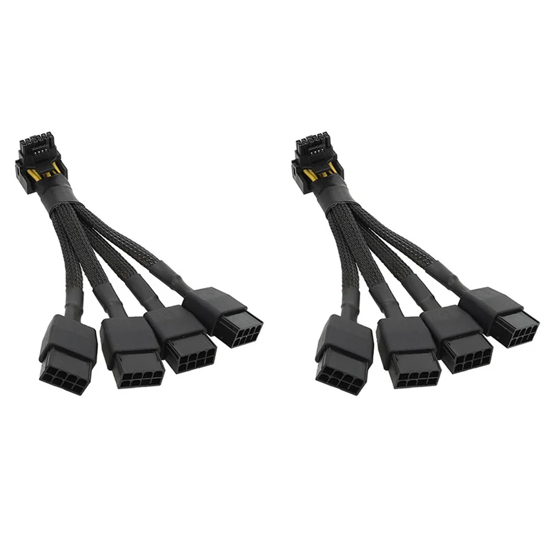 2PCS 4X8 Pin PCI-E to 16 Pin Graphics Card Power Cable 12VHPWR Connector Adapter Cable for GPU RTX4090 RTX4080