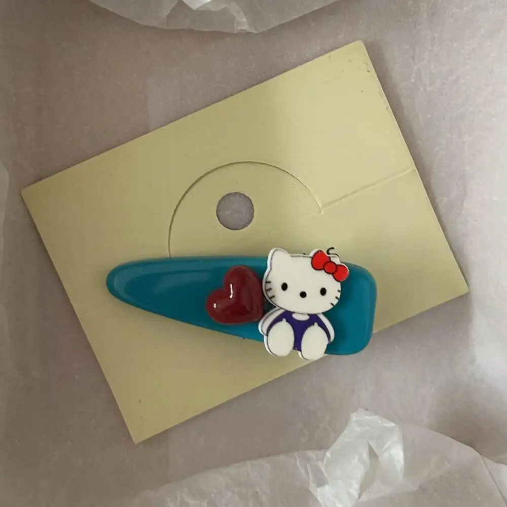 Novo sanrio azul gotas de água amor olá kitty duckbill clipe de cabelo dos desenhos animados bonito gatinho gato lado hairpin acessórios para o cabelo presentes