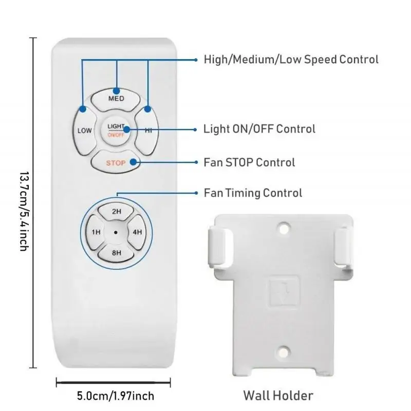 Mini Ceiling Fan Lamp Remote Control Kit AC 110-240V Timing Control Switch Adjusted Wind Speed Transmitter Receiver