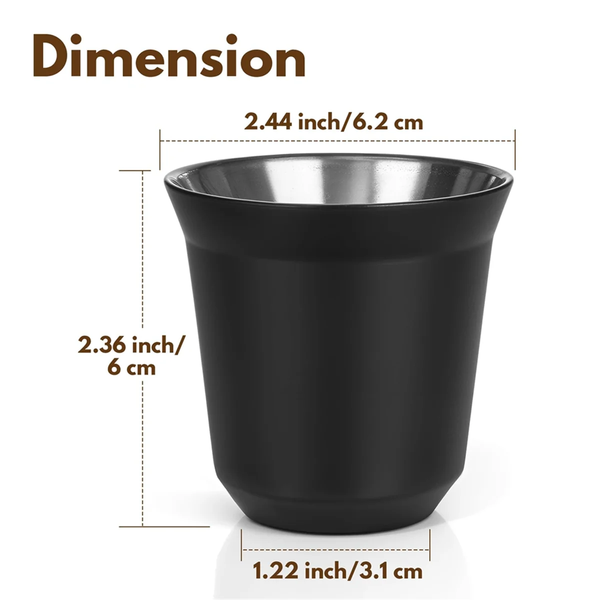 Рисунок 3 - A72P Набор чашек для эспрессо из нержавеющей стали