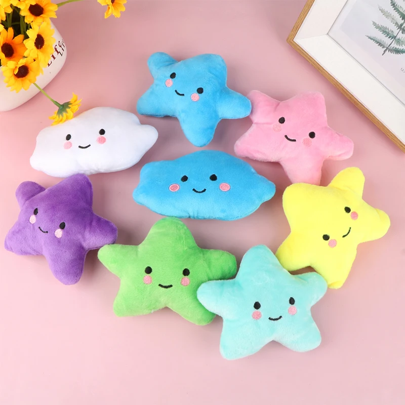 1Pc Mini Star Cloud Soft Plush Sounding Toy Colorful Plush Stuffed Doll Gift Pet Dog Toy For Kids Children Girls