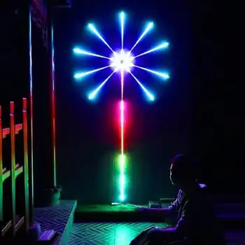 الألعاب النارية LED قطاع ضوء RGB التحكم الصوتي سيمفونية الأل...