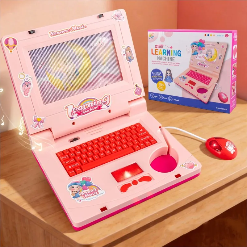 New Children's Learning Machine Sound And Light Simulated Computer Toys With Mouse Mini Notebook Early Learning Educational Toy