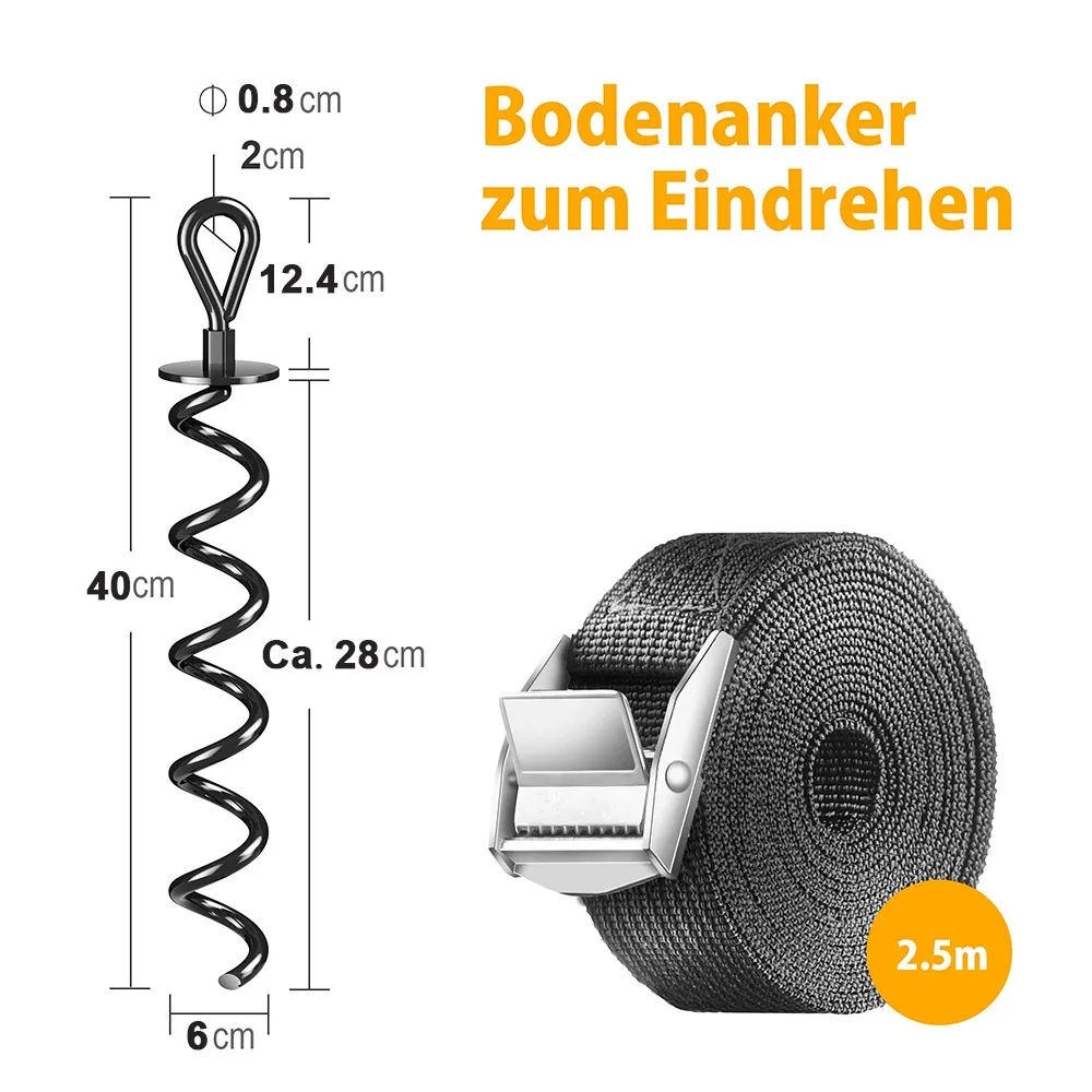 4 Stück Praktische Zelt-Trampolin-Bodenspieße Spiralförmige Anker Teile Langlebige Zelt-Bodenanker Vielseitig Einsetzbare Zeltzubehörteile – Detail 3