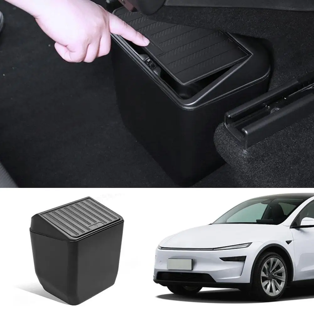 Car Door Storage Box For Tesla Model Y Juniper 2025 Multi Functional Front Door Storage Trash Can Car Interior Accessories