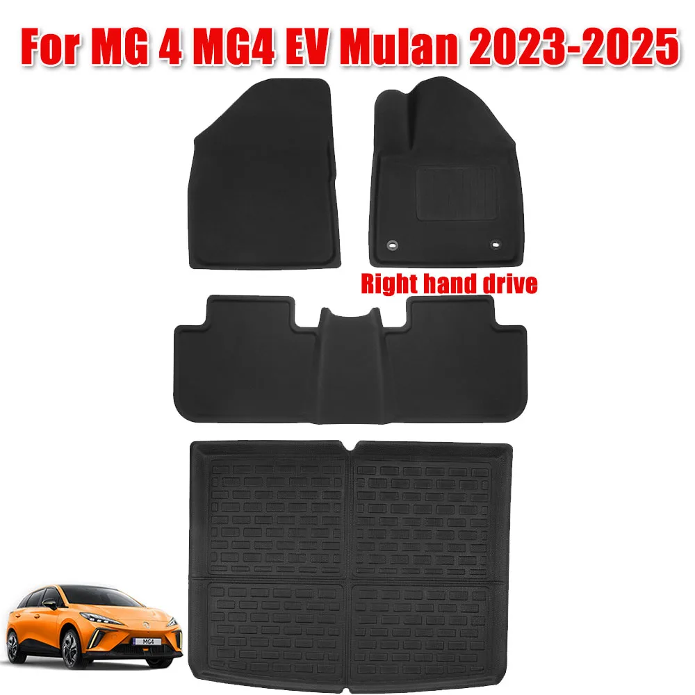 

Right Hand Drive Floor Mats for MG4 EV 2023-2026 Custom All Weather TPE Floor Liners Waterproof Anti-Slip Foot Pads RHD
